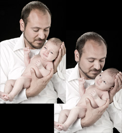 Same image with happy baby face taken from a different image Same image with happy baby face taken from a different image