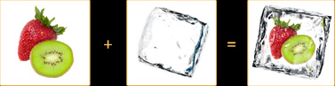 Fruit + ice combined into a single image