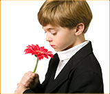 Child with flower